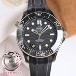 VS Factory OMEGA Seamaster Diver 300 2025 Bezel Insert Black Black  Watch 42mm Rubber Strap